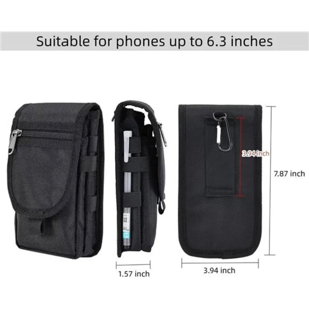 Dual Cell Phone Pouch/Holsters for Men Belt, Multi-Purpose Phone Belt Pouch
